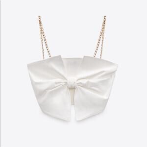 ZARA- OYSTER WHITE TOP WITH GOLD CHAIN STRAPS